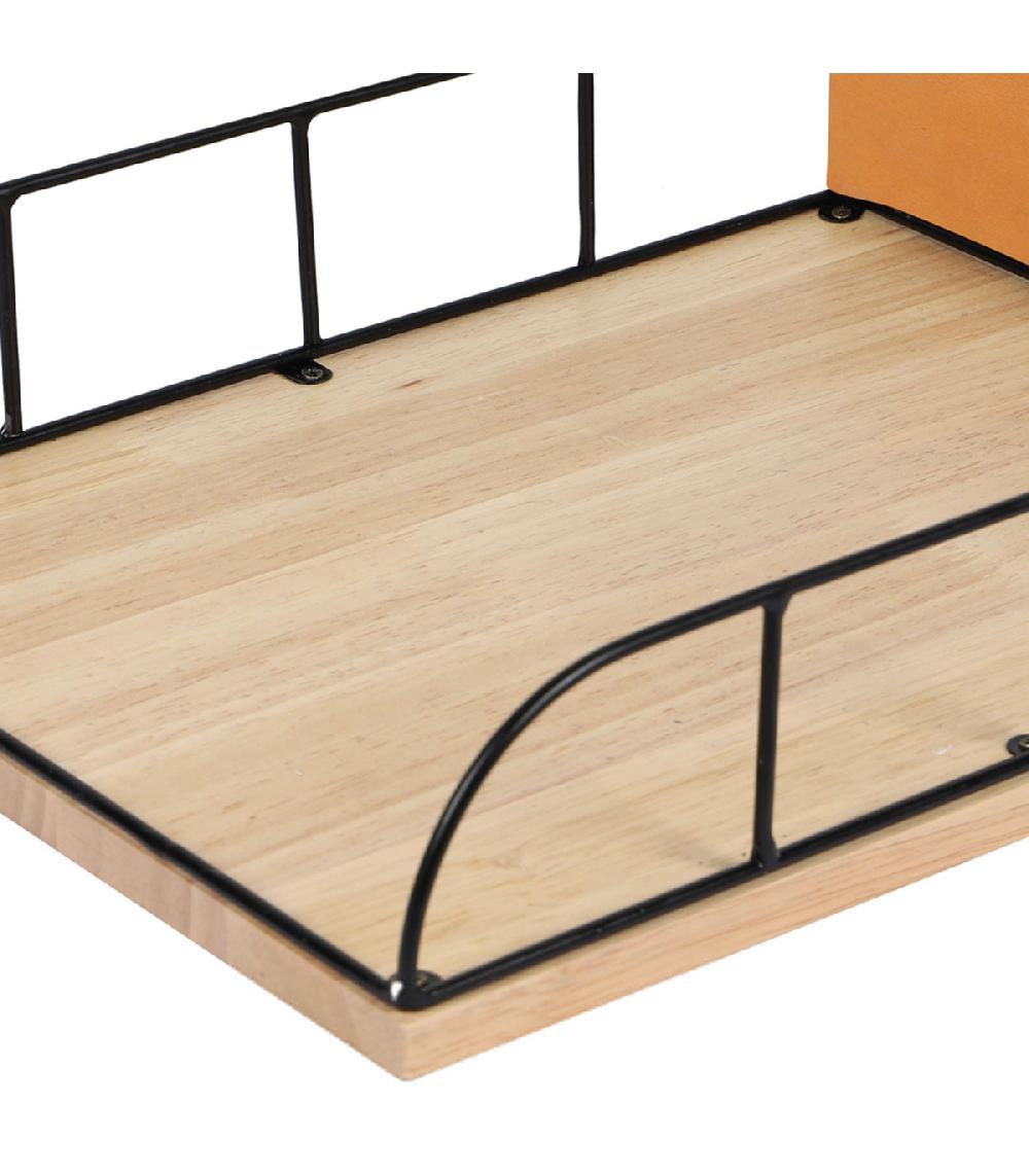 Wadiga Organiseur De Bureau Range Documents Bois Et Métal 32x24.5x7cm