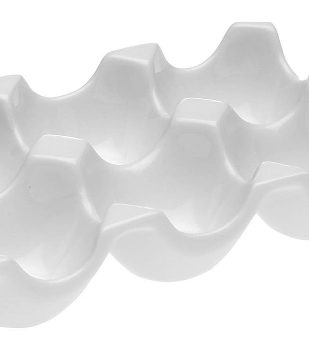 Wadiga Organiseur Pour 6 Oeufs En Porcelaine Blanche 10.5x15.5cm