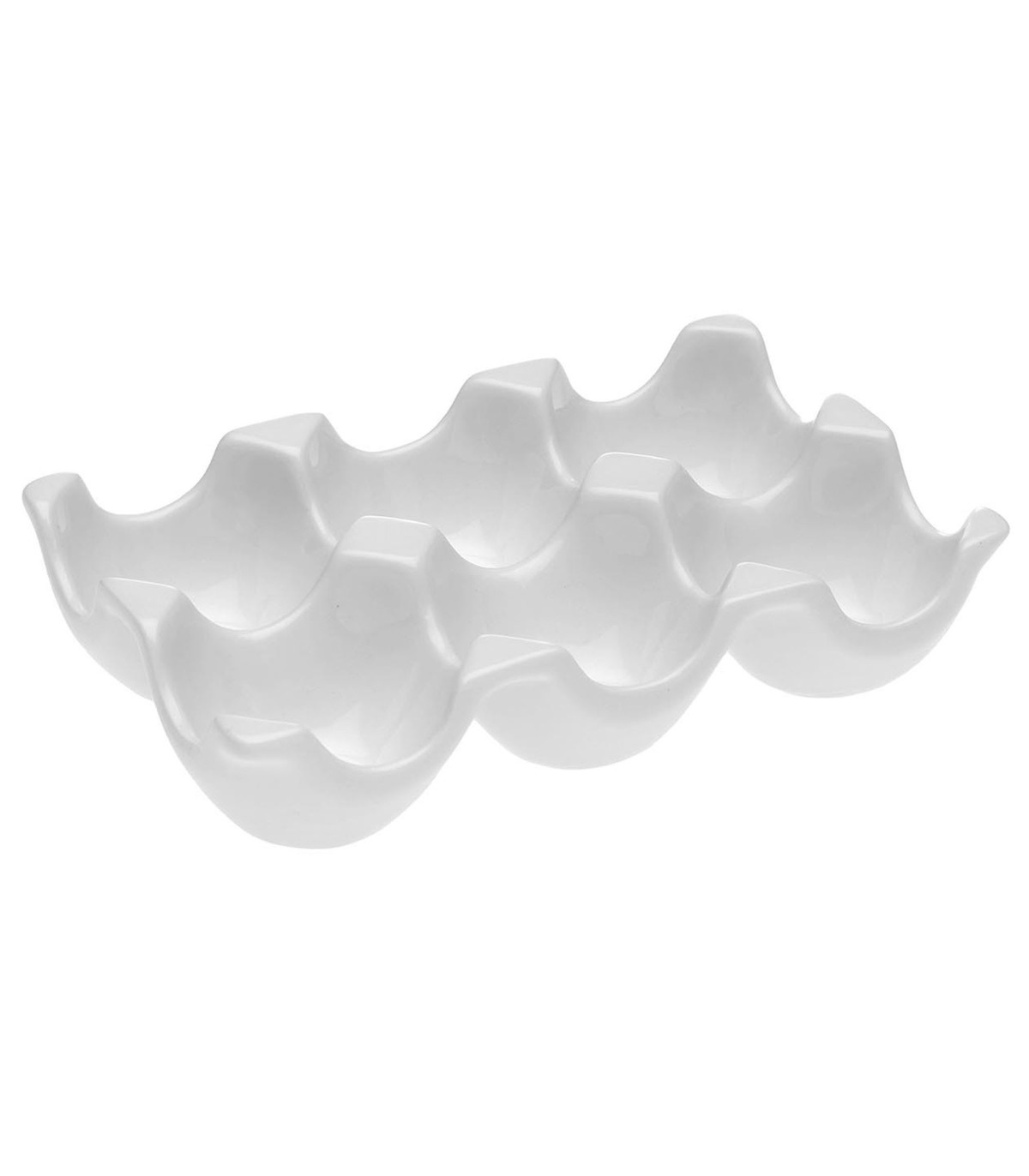 wadiga Organiseur pour 6 oeufs en porcelaine blanche 10.5x15.5cm