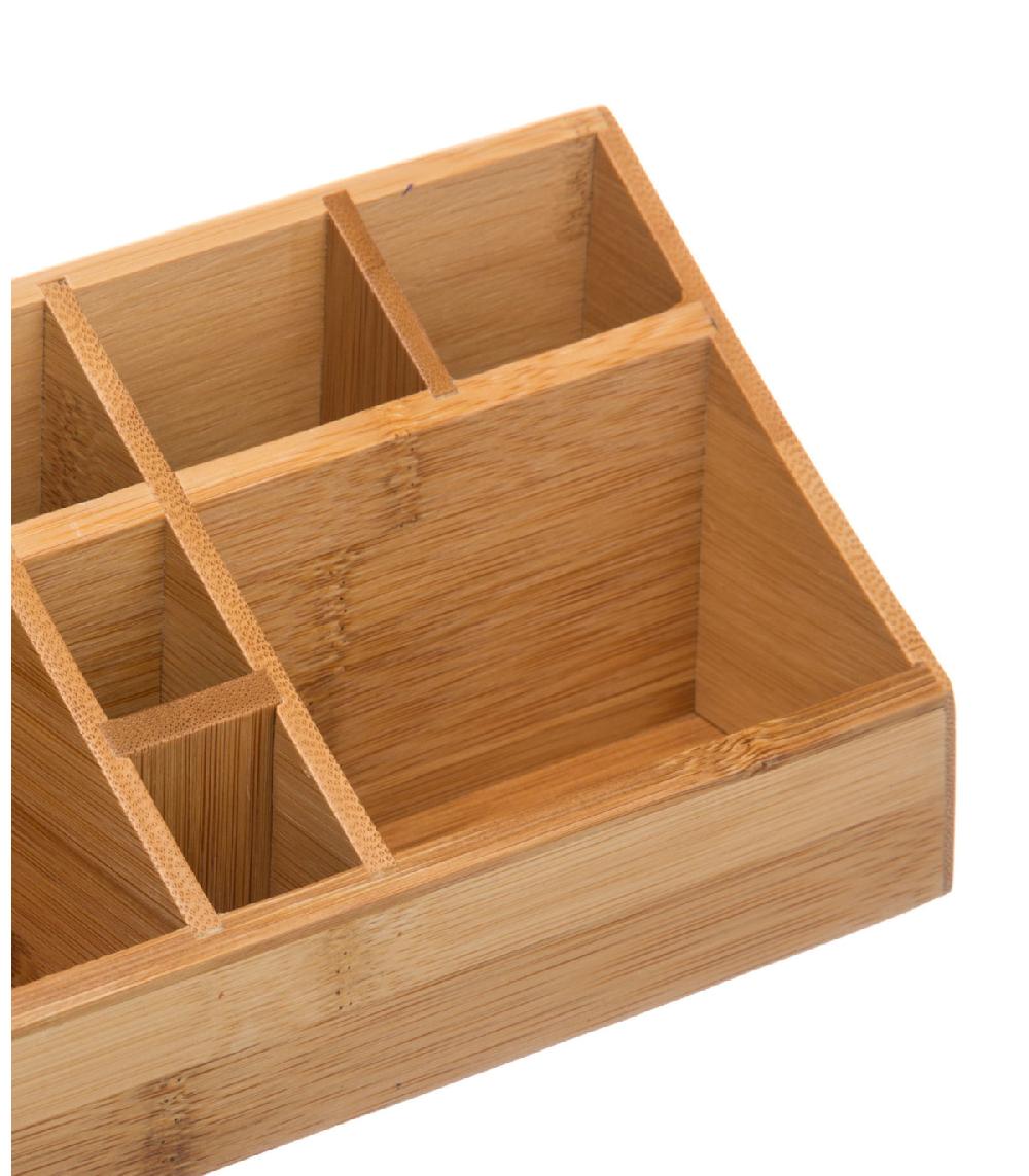 Wadiga Organiseur Rangement Maquillage En Bambou 10 Compartiments