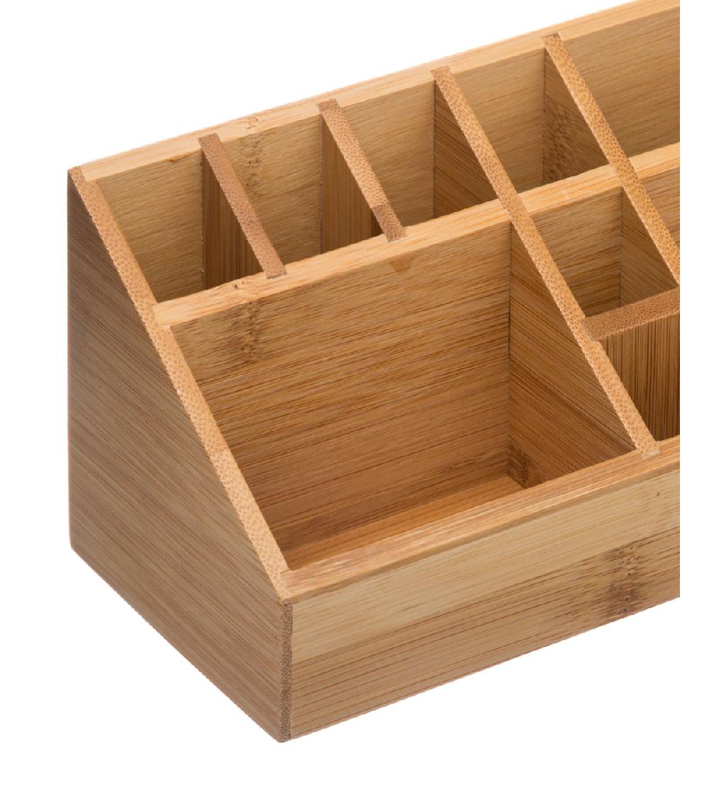 Wadiga Organiseur Rangement Maquillage En Bambou 10 Compartiments