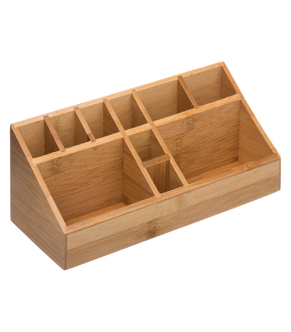 wadiga Organiseur rangement maquillage en bambou 10 compartiments