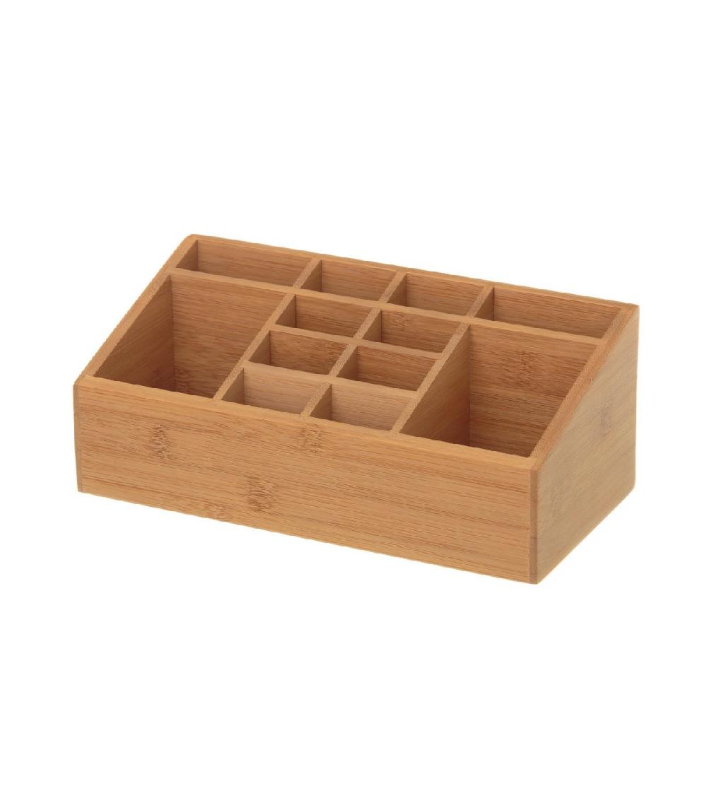 wadiga Organiseur Rangement Maquillage en Bambou 12 Compartiments