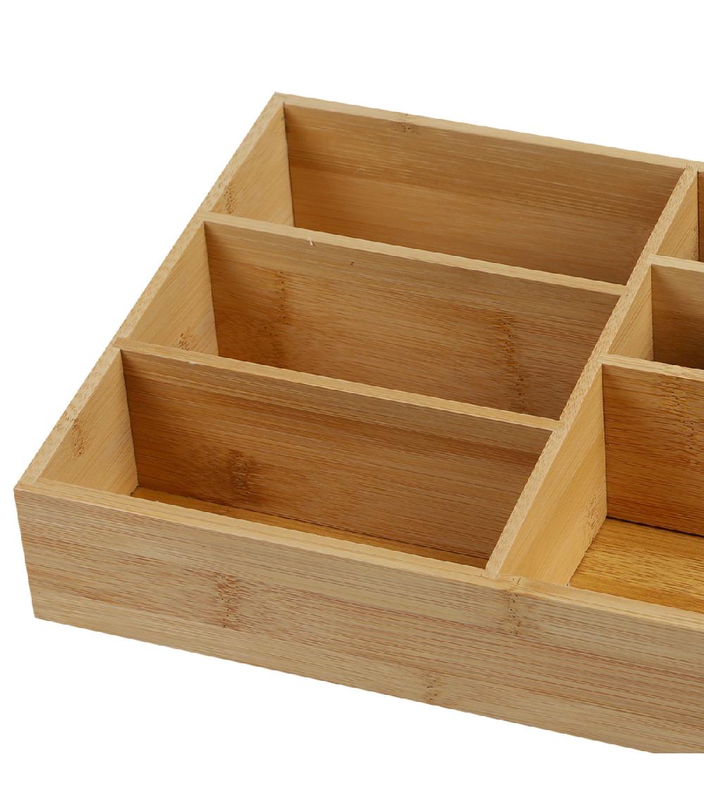 Wadiga Organiseur Rangement Maquillage En Bambou 9 Compartiments