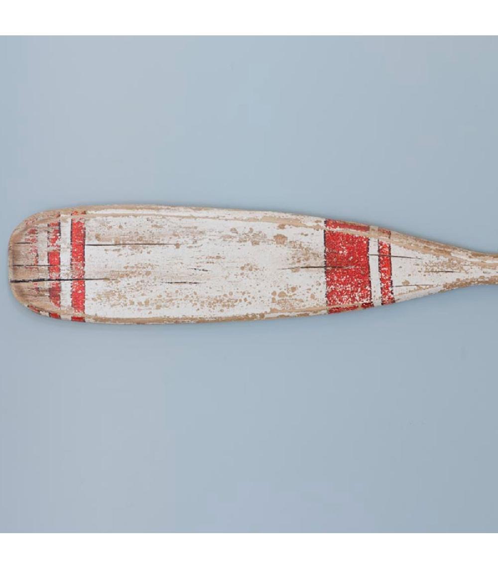 Wadiga Pagaie Décorative En Bois Blanc Et Rouge 100x2x14cm