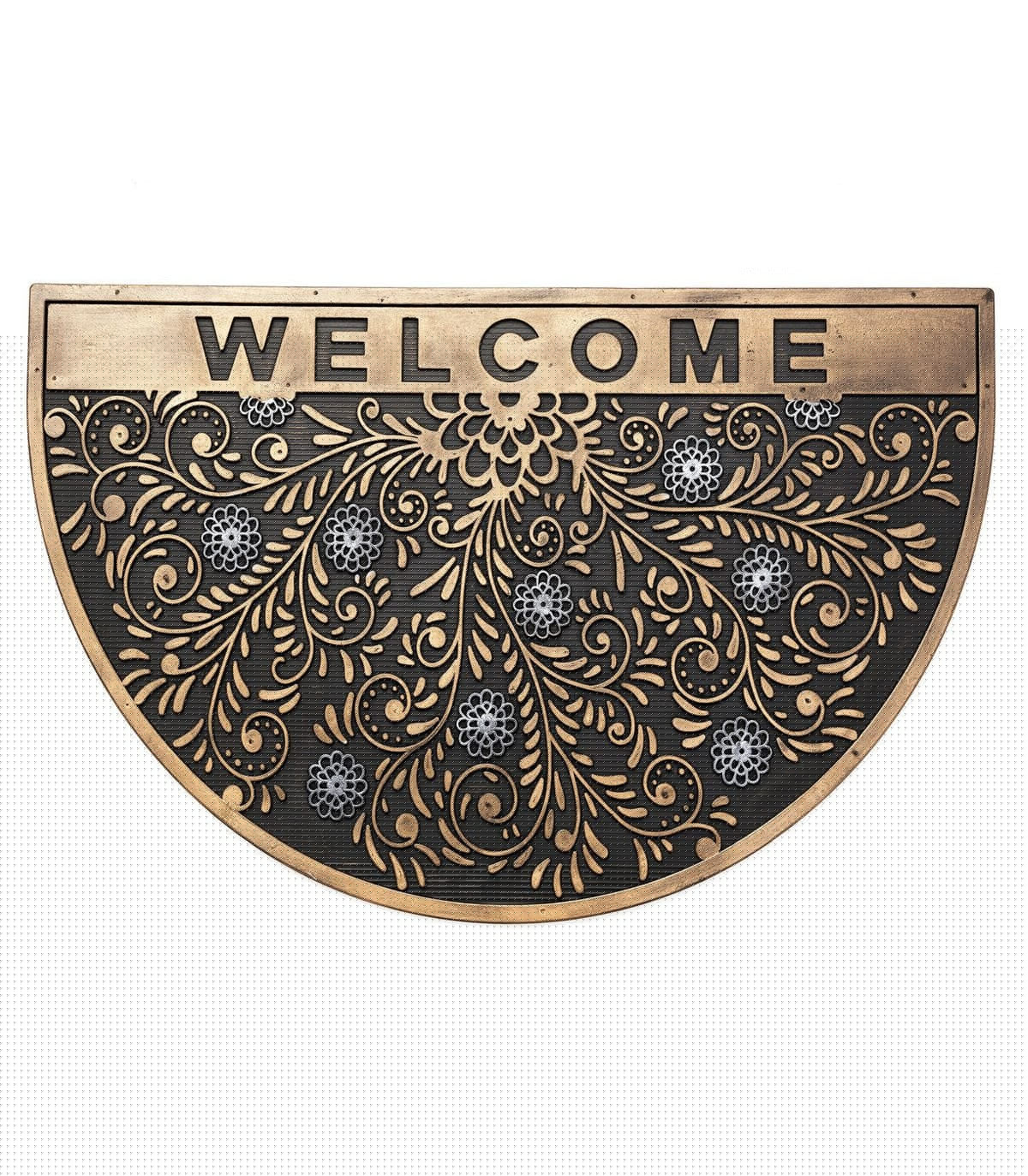 wadiga Paillasson caoutchouc demi-lune welcome - 75x45x0.7cm