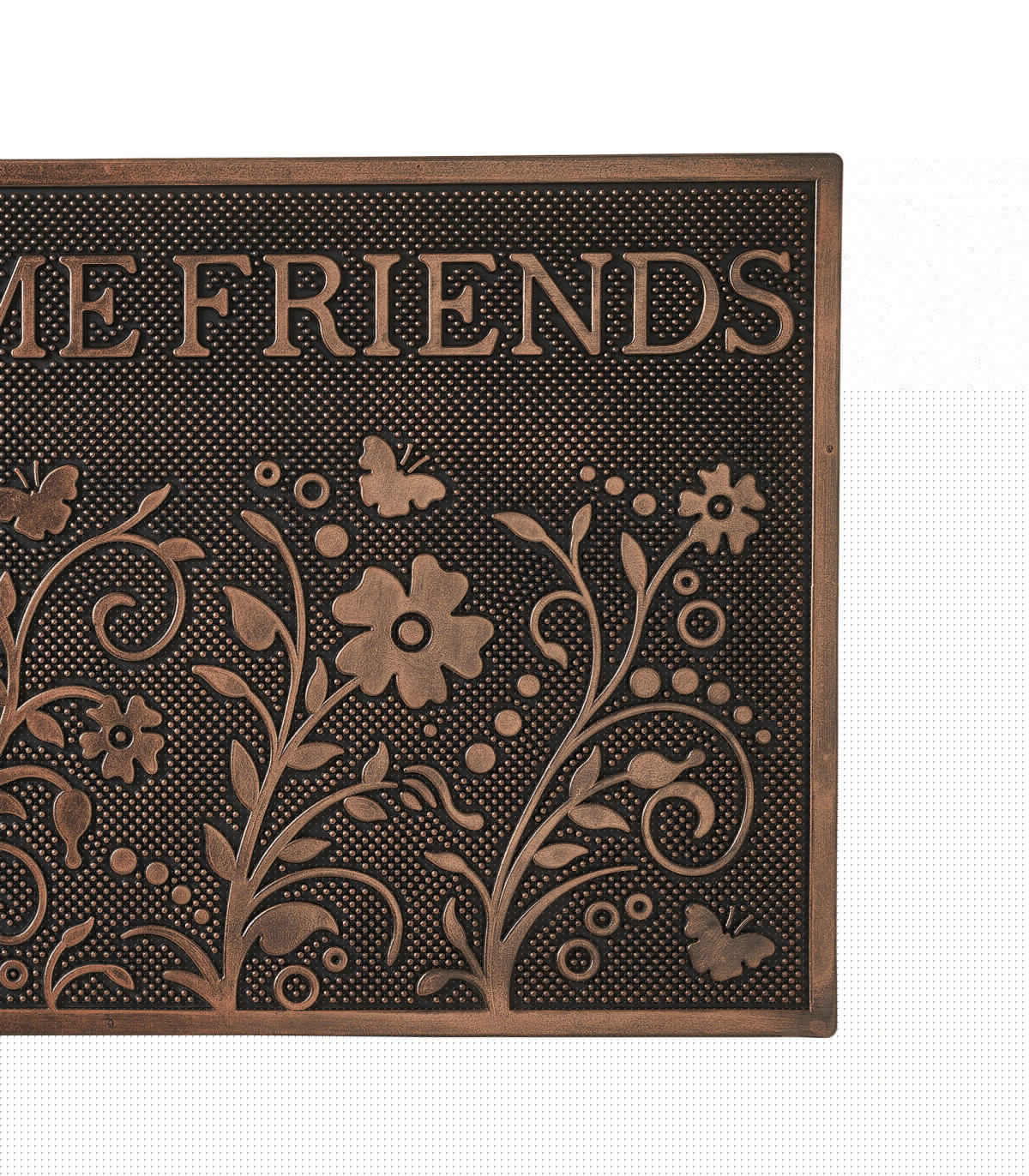 Wadiga Paillasson Caoutchouc Fleurs Welcome Friends 75x45x1.5cm