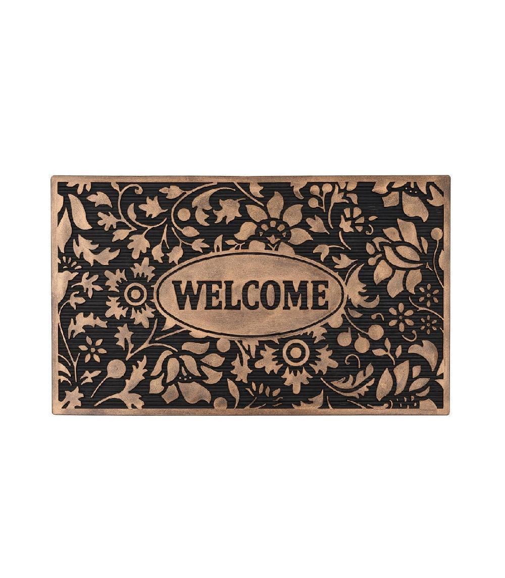 wadiga Paillasson caoutchouc Welcome fleurs - 75x45x1cm