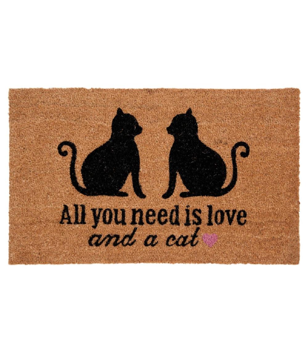 wadiga Paillasson Coco All you need is Love and a Cat - 75x45x1cm