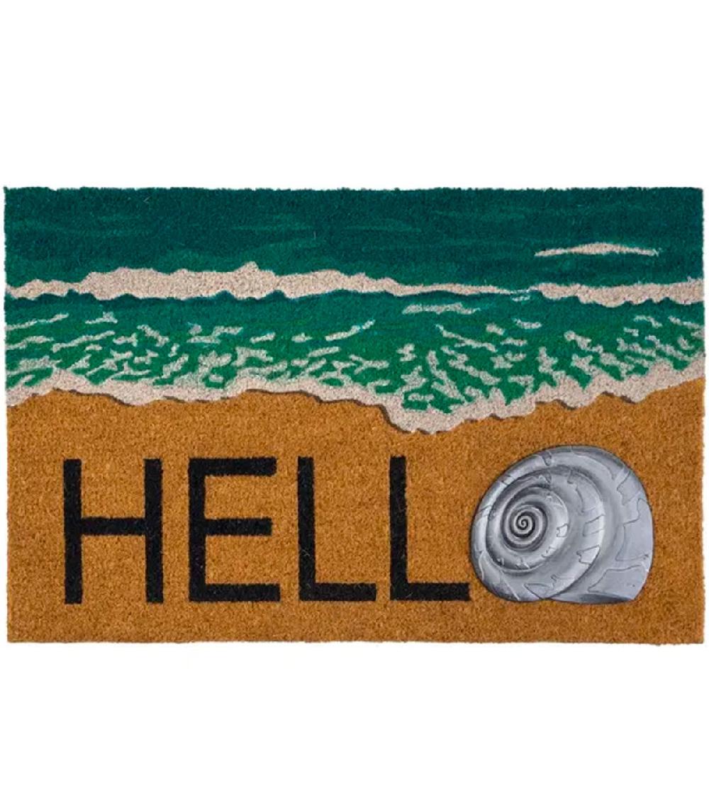wadiga Paillasson coco coquillage hello 75x45x1.5cm