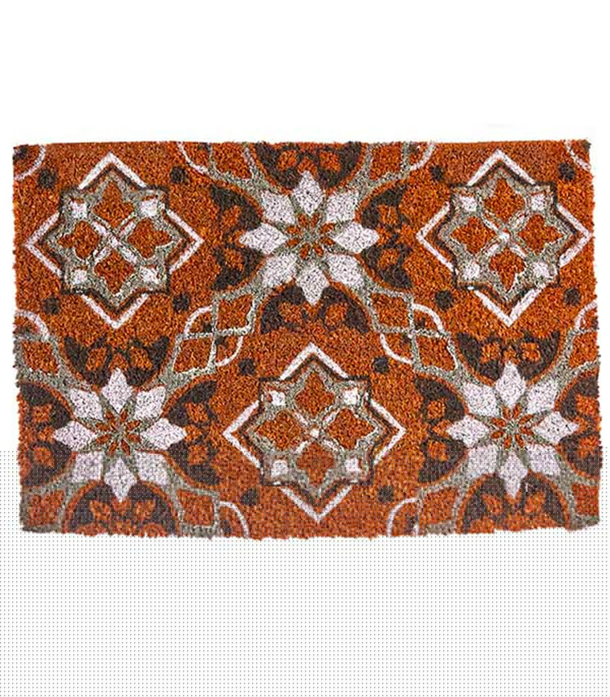 wadiga Paillasson coco effet carreaux de ciment 60x40x1cm