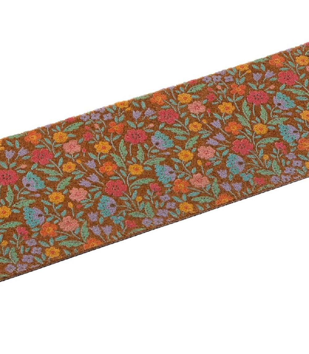 Wadiga Paillasson Coco Et Caoutchouc Fleuri 75x25x5cm