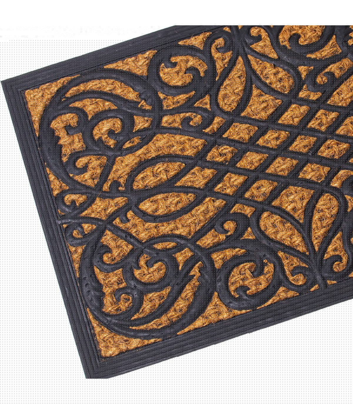Wadiga Paillasson Coco Et Caoutchouc Volutes 60x40cm