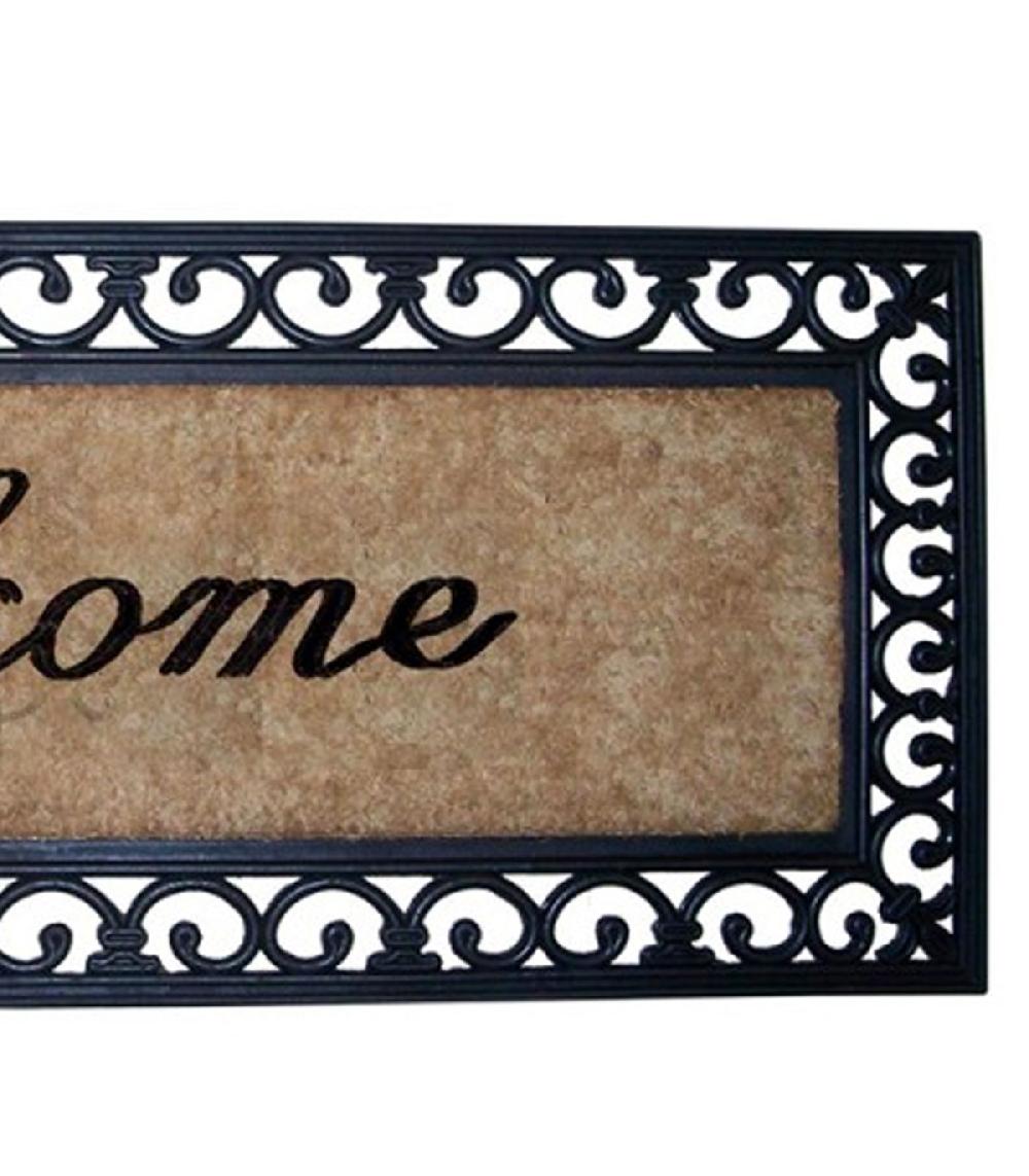 Wadiga Paillasson Coco Et Caoutchouc Welcome 120x45x2cm