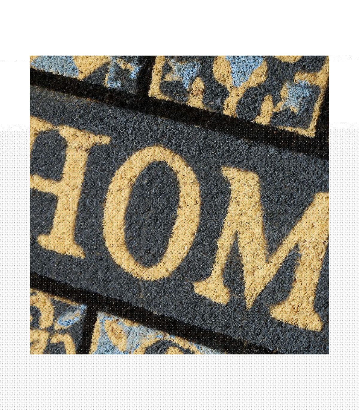 Wadiga Paillasson Coco Façon Carreaux De Ciment Bleu Home - 60x40x1.5cm