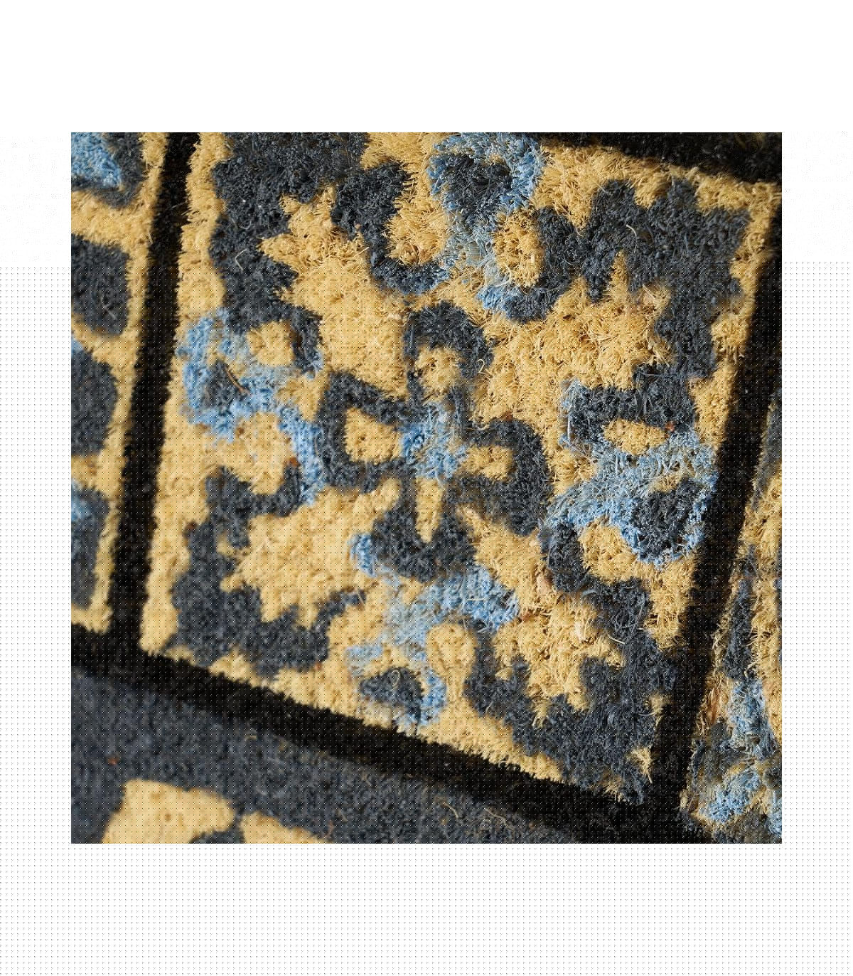 Wadiga Paillasson Coco Façon Carreaux De Ciment Bleu Home - 60x40x1.5cm