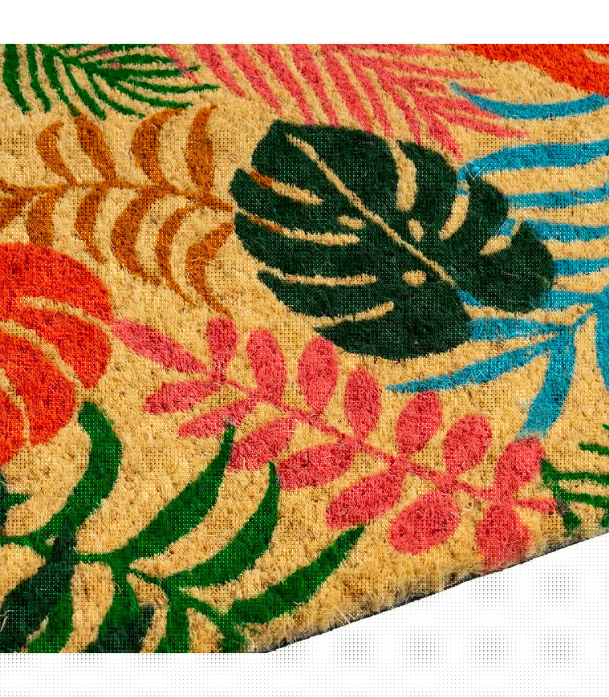 Wadiga Paillasson Coco Feuillage Multicolore 60x40x1.5cm