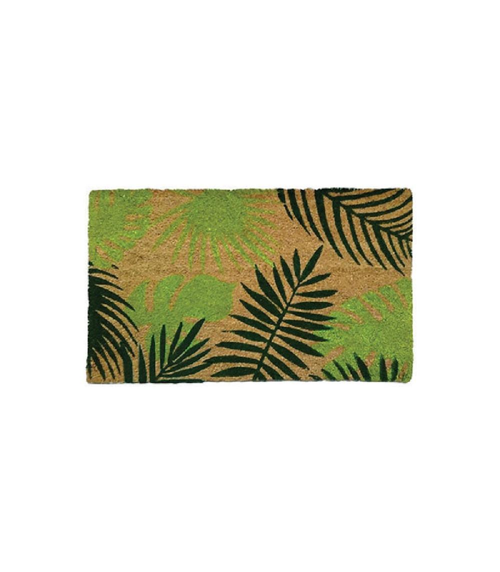 wadiga Paillasson Coco Feuilles Tropicales Vertes- 75x45cm