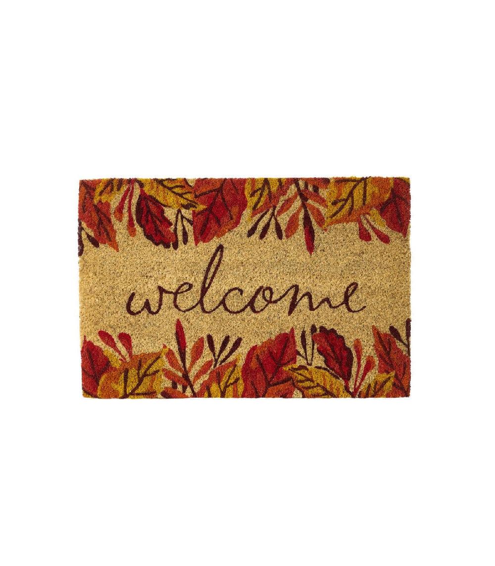 wadiga Paillasson Coco feuilles Welcome - 60x40x1.5cm