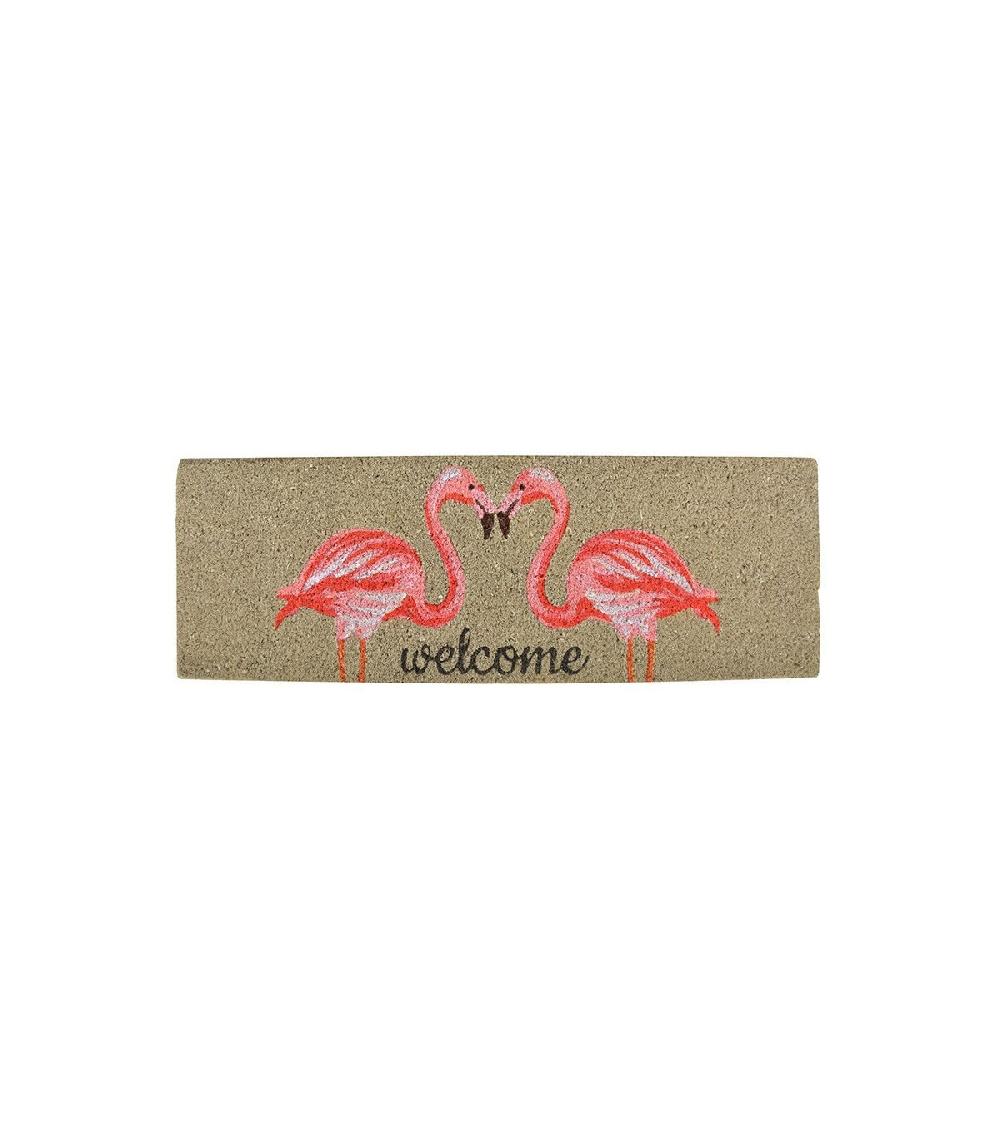 wadiga Paillasson Coco Flamants Roses Welcome - 75x25cm