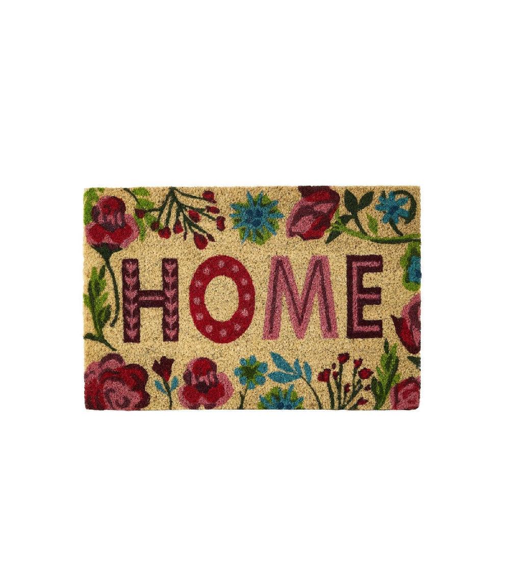 wadiga Paillasson Coco fleurs multicolores Home - 60x40x1.5cm