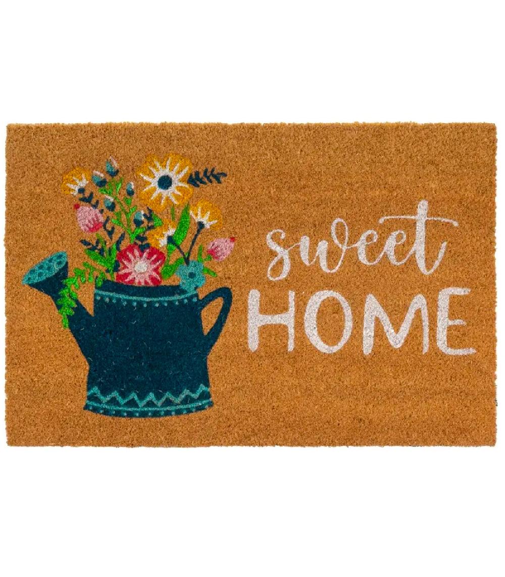 wadiga Paillasson coco fleurs sweet home 60x40x1.5cm