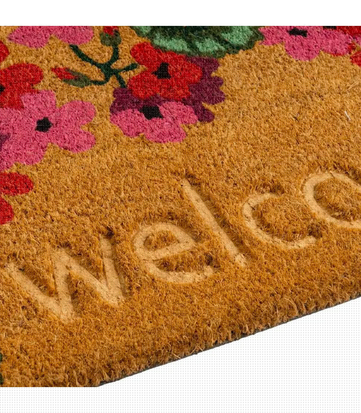 Wadiga Paillasson Coco Géraniums Welcome 60x40x1.5cm