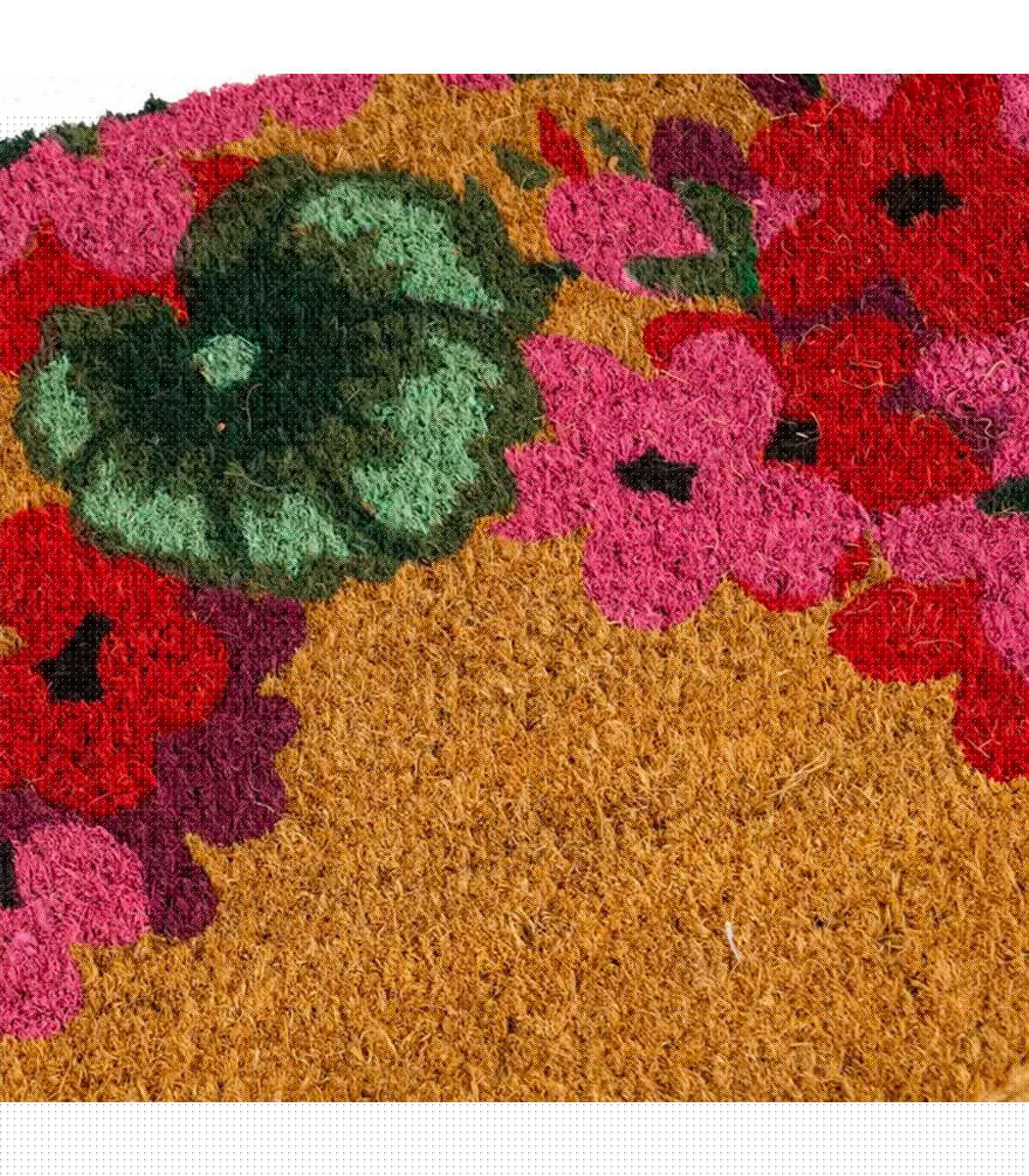 Wadiga Paillasson Coco Géraniums Welcome 60x40x1.5cm