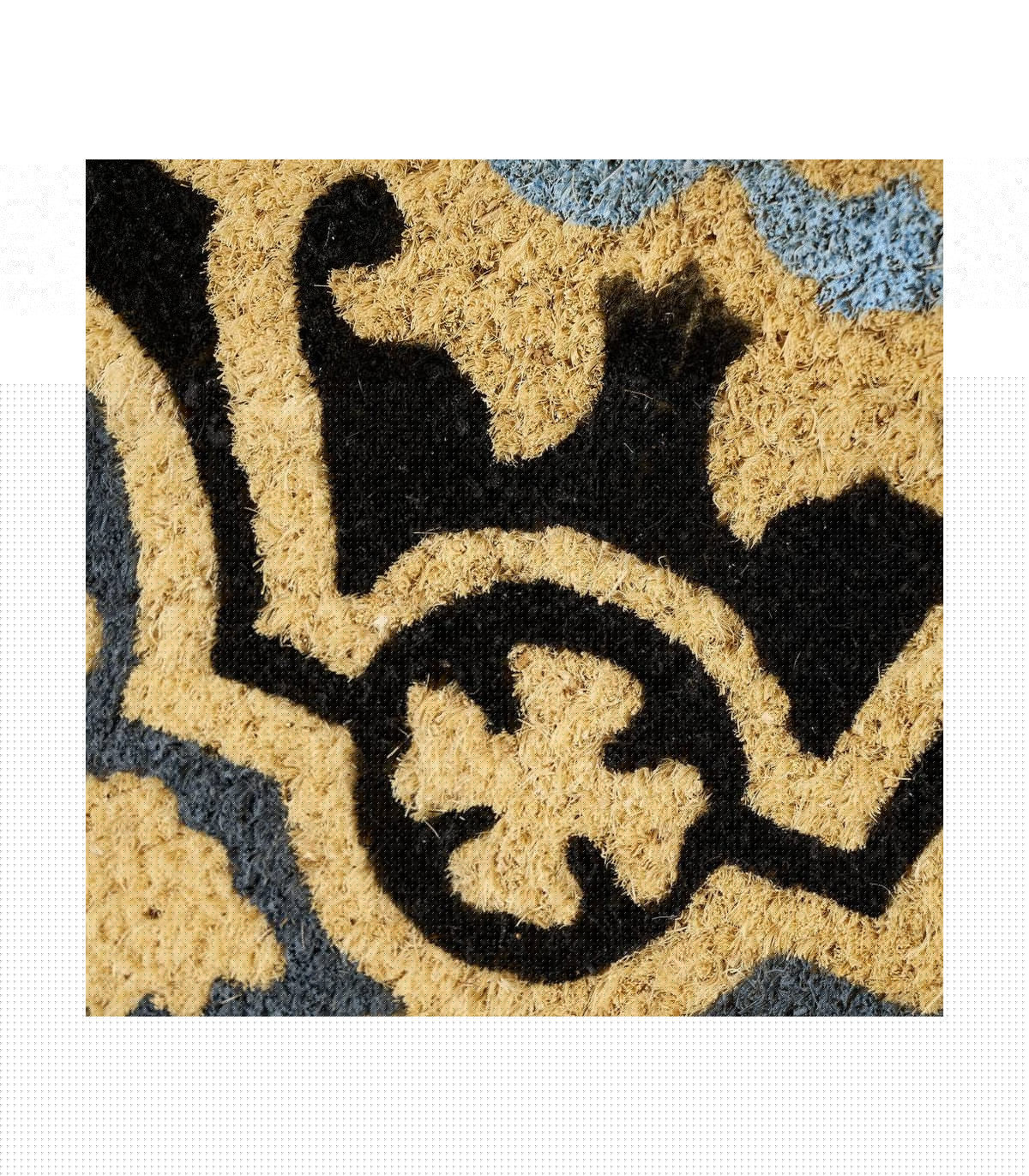 Wadiga Paillasson Coco Gris Façon Carreaux De Ciment - 60x40x1.5cm