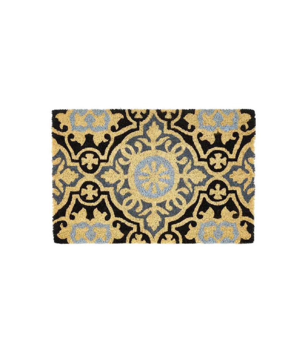 wadiga Paillasson Coco Gris Façon Carreaux de Ciment - 60x40x1.5cm