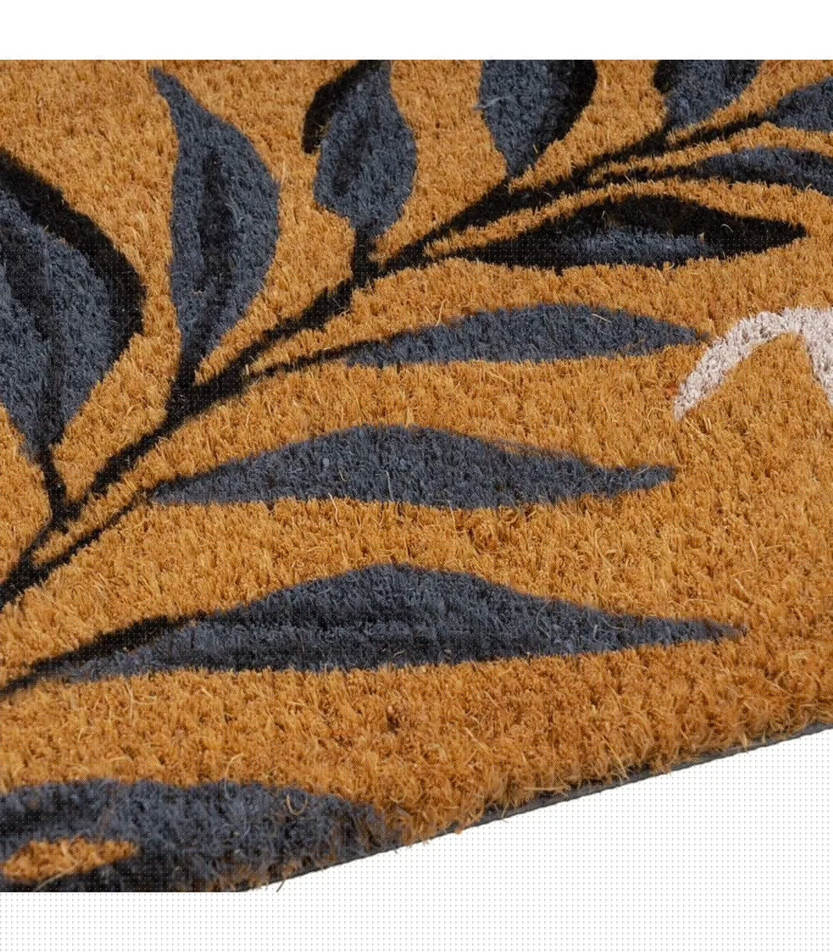 Wadiga Paillasson Coco Long étroit Welcome Feuillage 75x25x1.5cm