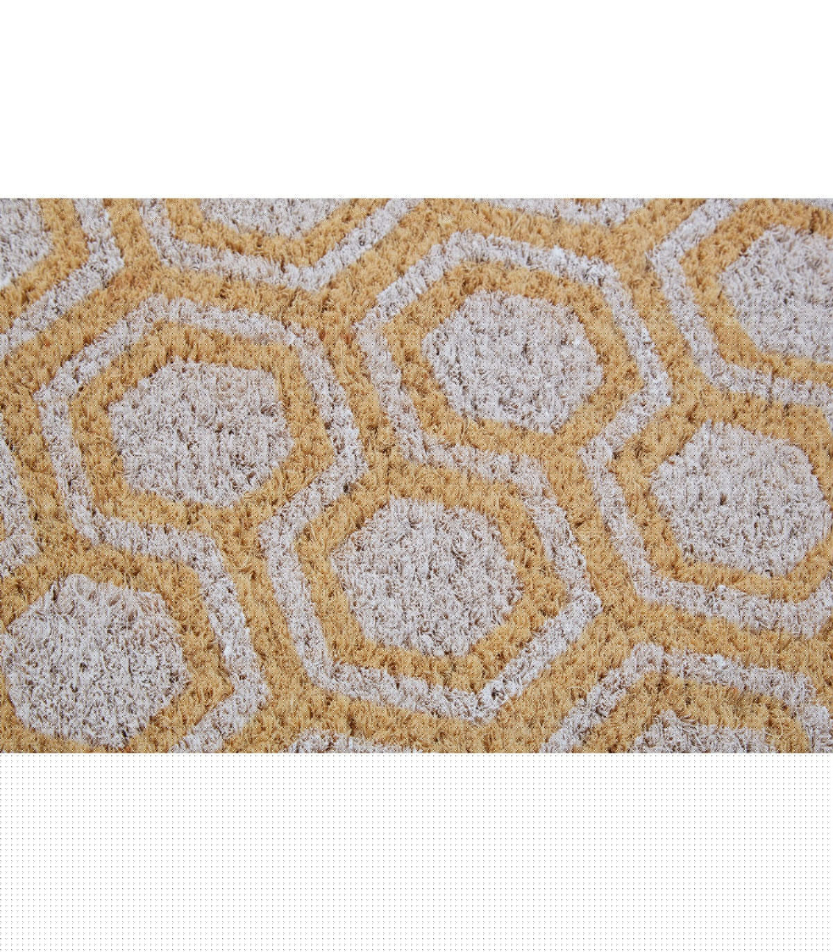 Wadiga Paillasson Coco Motifs Geométriques Blancs - 60x40cm