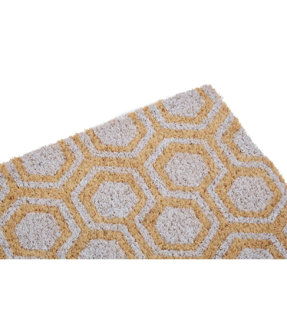 Wadiga Paillasson Coco Motifs Geométriques Blancs - 60x40cm