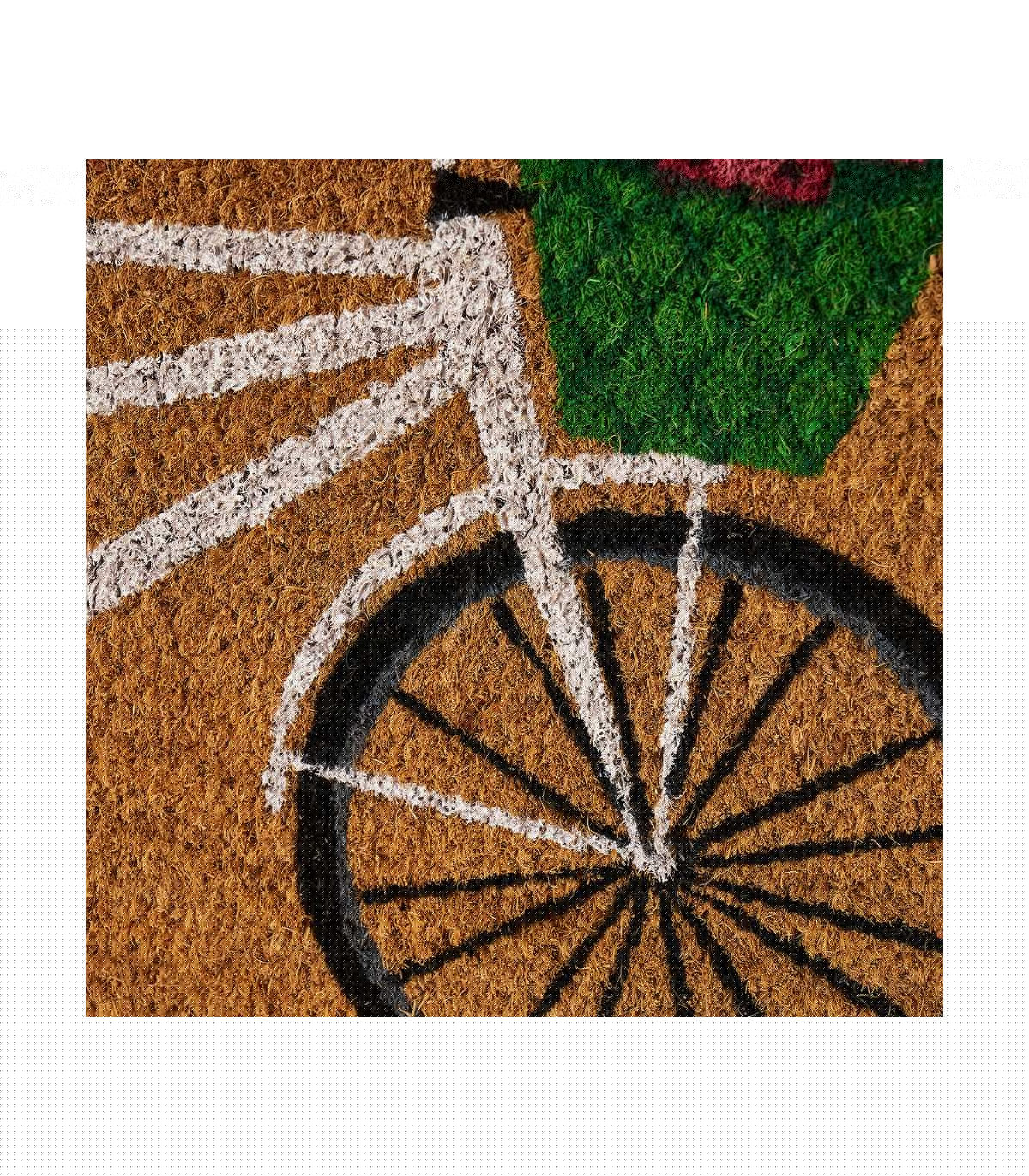 Wadiga Paillasson Coco Multicolore Vélo Fleuri Hola - 60x40x1.5cm