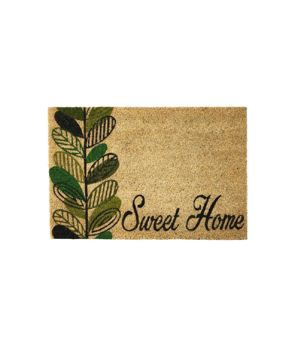 wadiga Paillasson Coco plante vert Sweet Home - 60x40x1.5cm