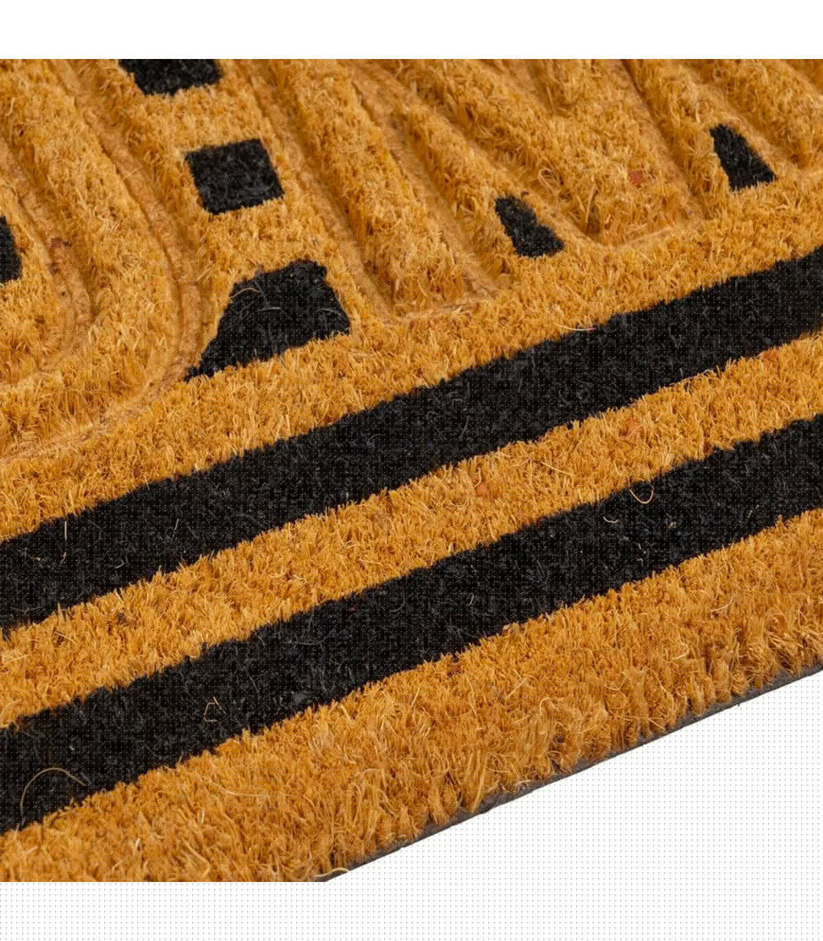 Wadiga Paillasson Coco Rayures Noires Home 60x40x1.5cm