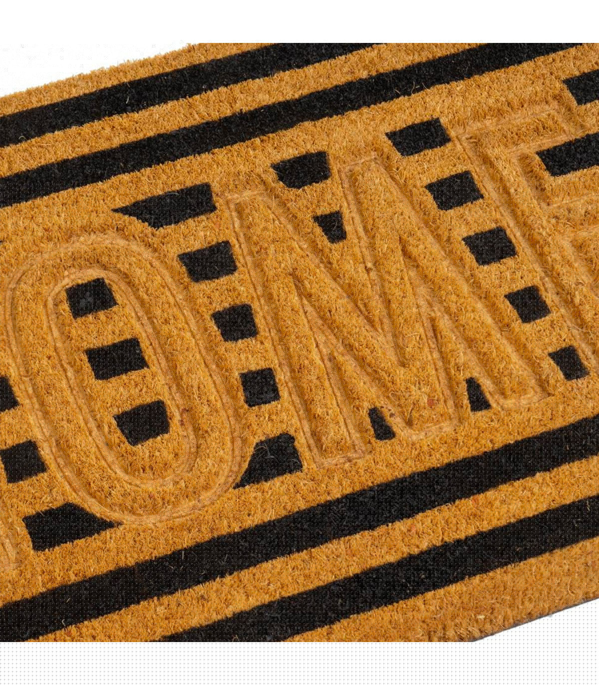 Wadiga Paillasson Coco Rayures Noires Home 60x40x1.5cm