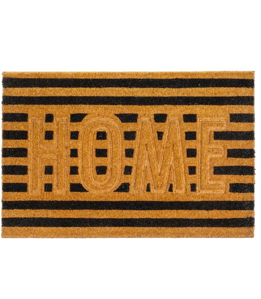 wadiga Paillasson coco rayures noires home 60x40x1.5cm