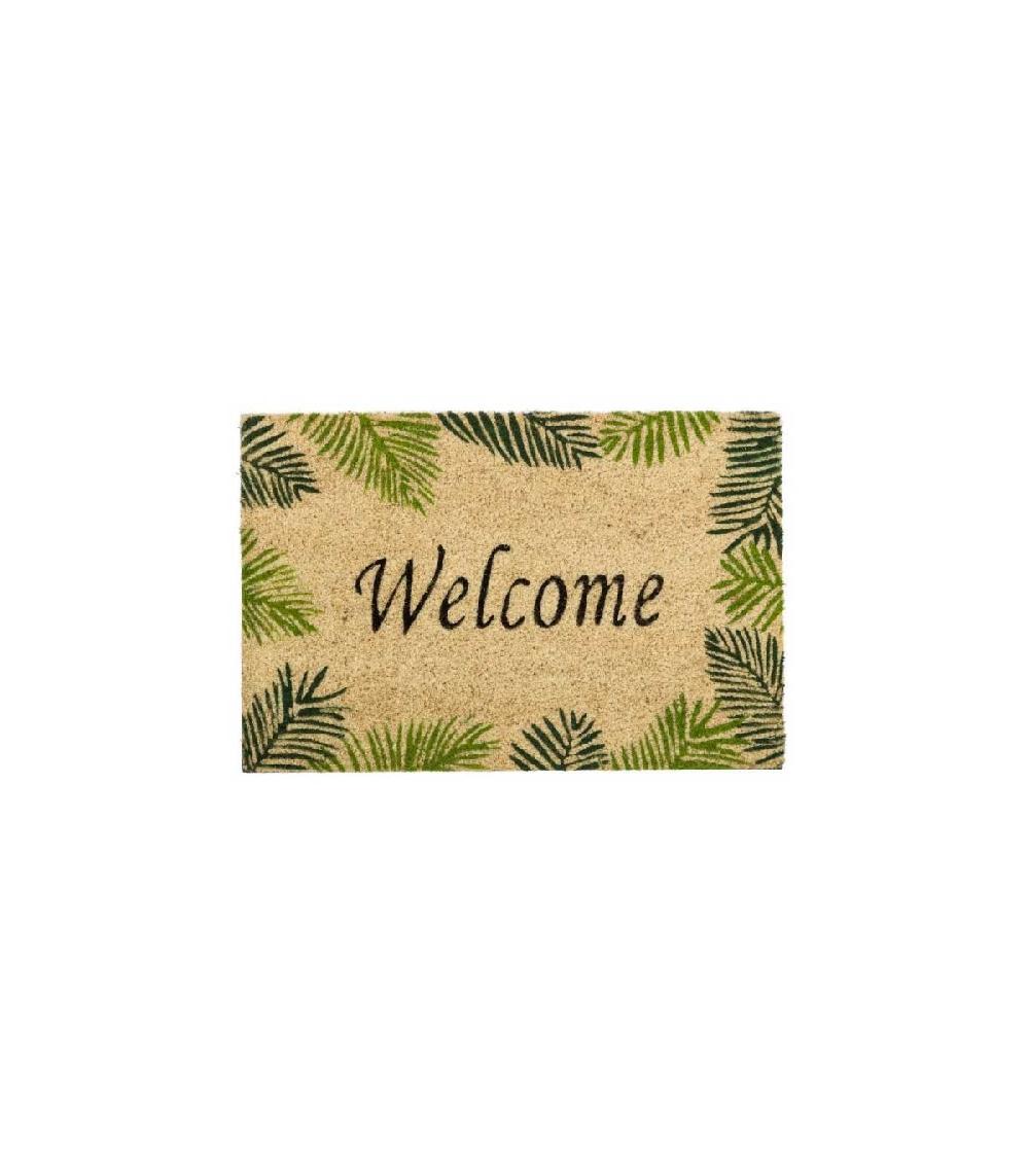 wadiga Paillasson Coco Welcome Feuilles - 60x40x1.5cm