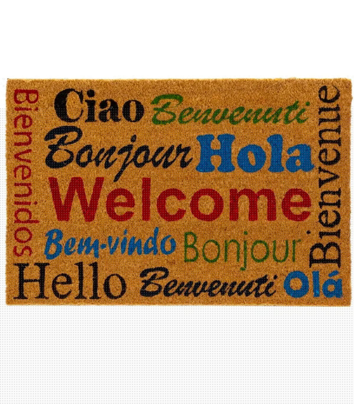 wadiga Paillasson coco Welcome multilingue 60x40x1.5cm