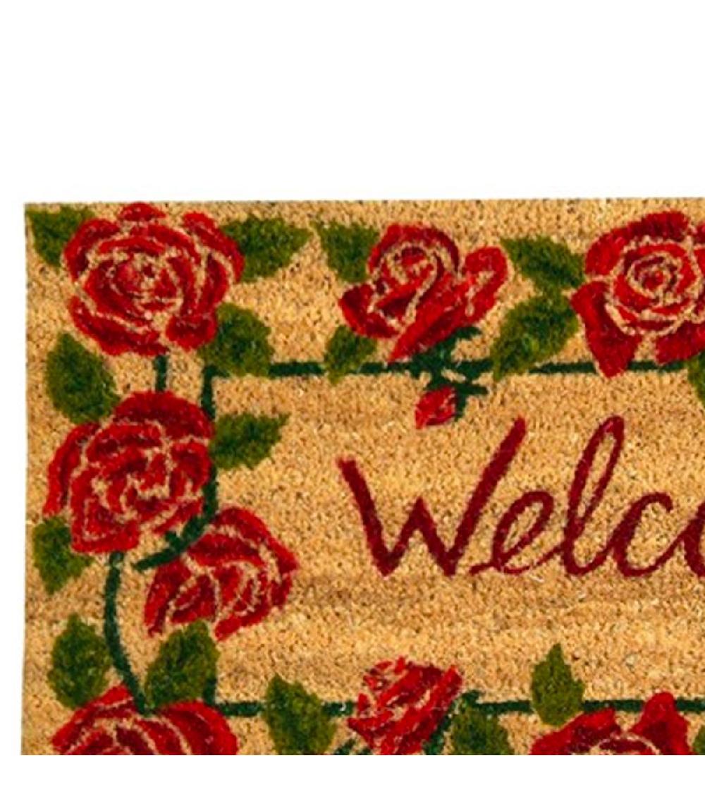 Wadiga Paillasson Coco Welcome Roses Rouges 75x45x1cm