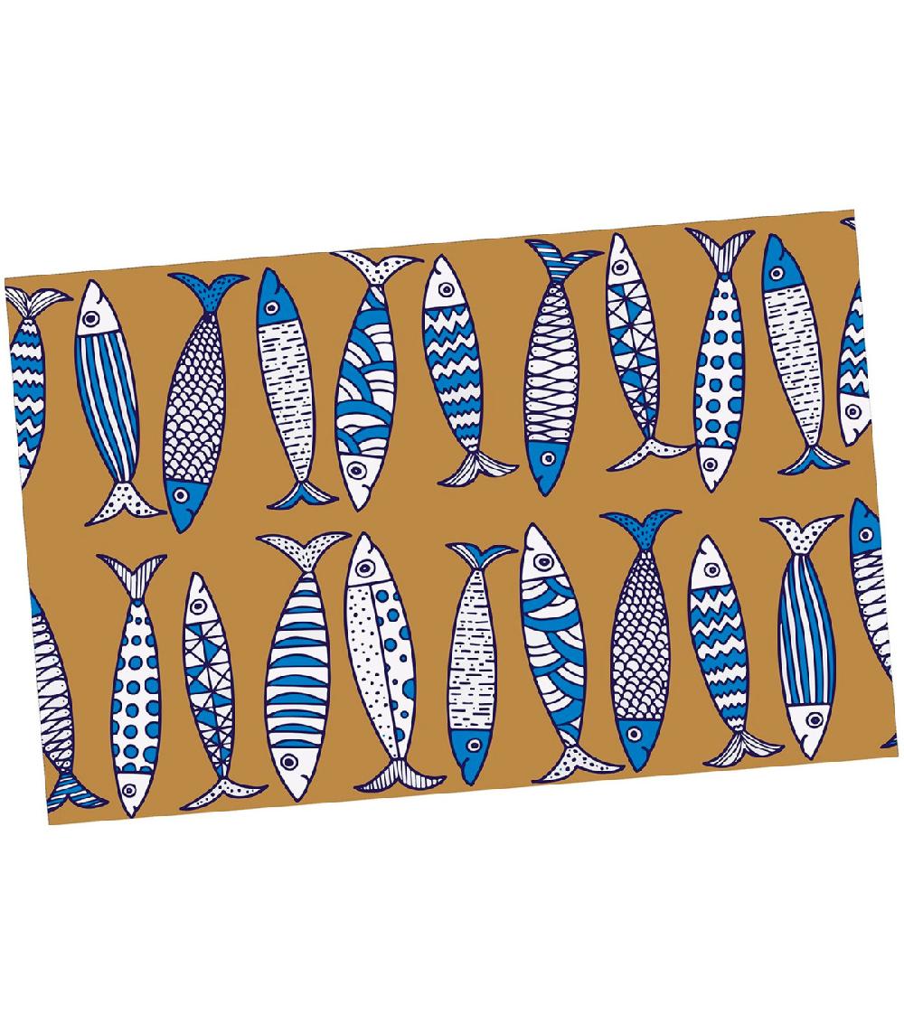 Wadiga Paillasson D'intérieur Polyester Motifs Poissons 60x40x1cm