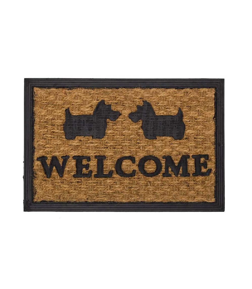 wadiga Paillasson en Caoutchouc et Coco Chiens Welcome - 60x40cm