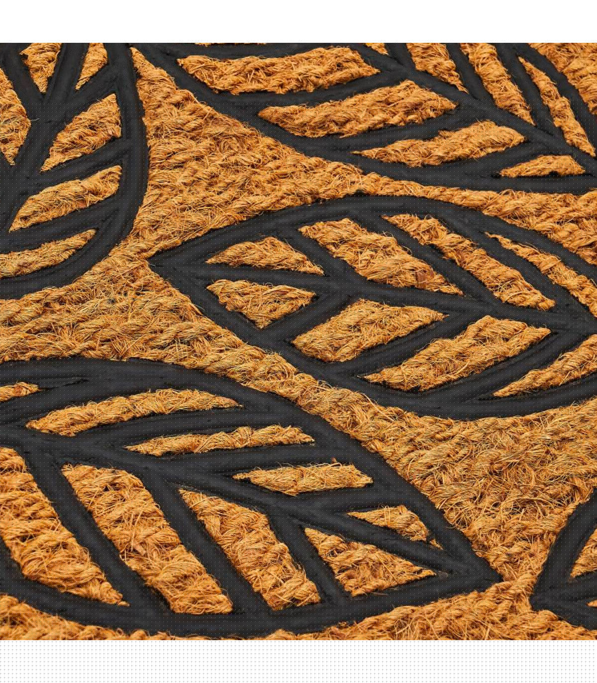 Wadiga Paillasson En Caoutchouc Et Fibres De Coco Feuilles 60x40cm