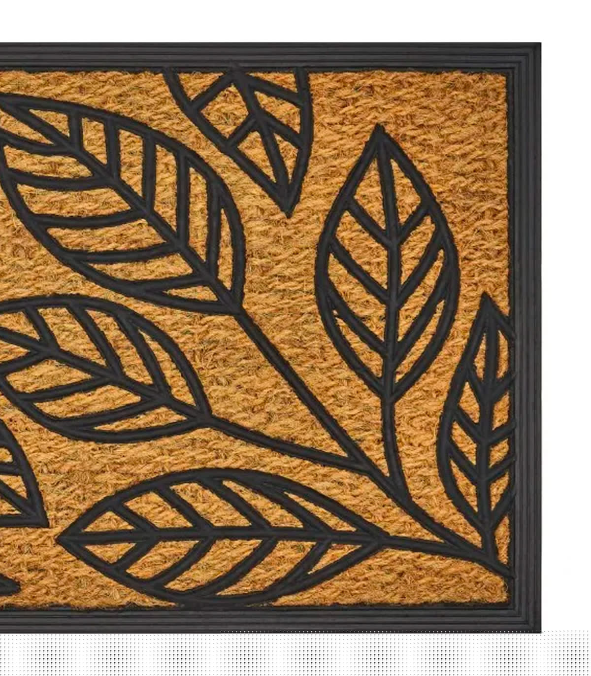 Wadiga Paillasson En Caoutchouc Et Fibres De Coco Feuilles 60x40cm