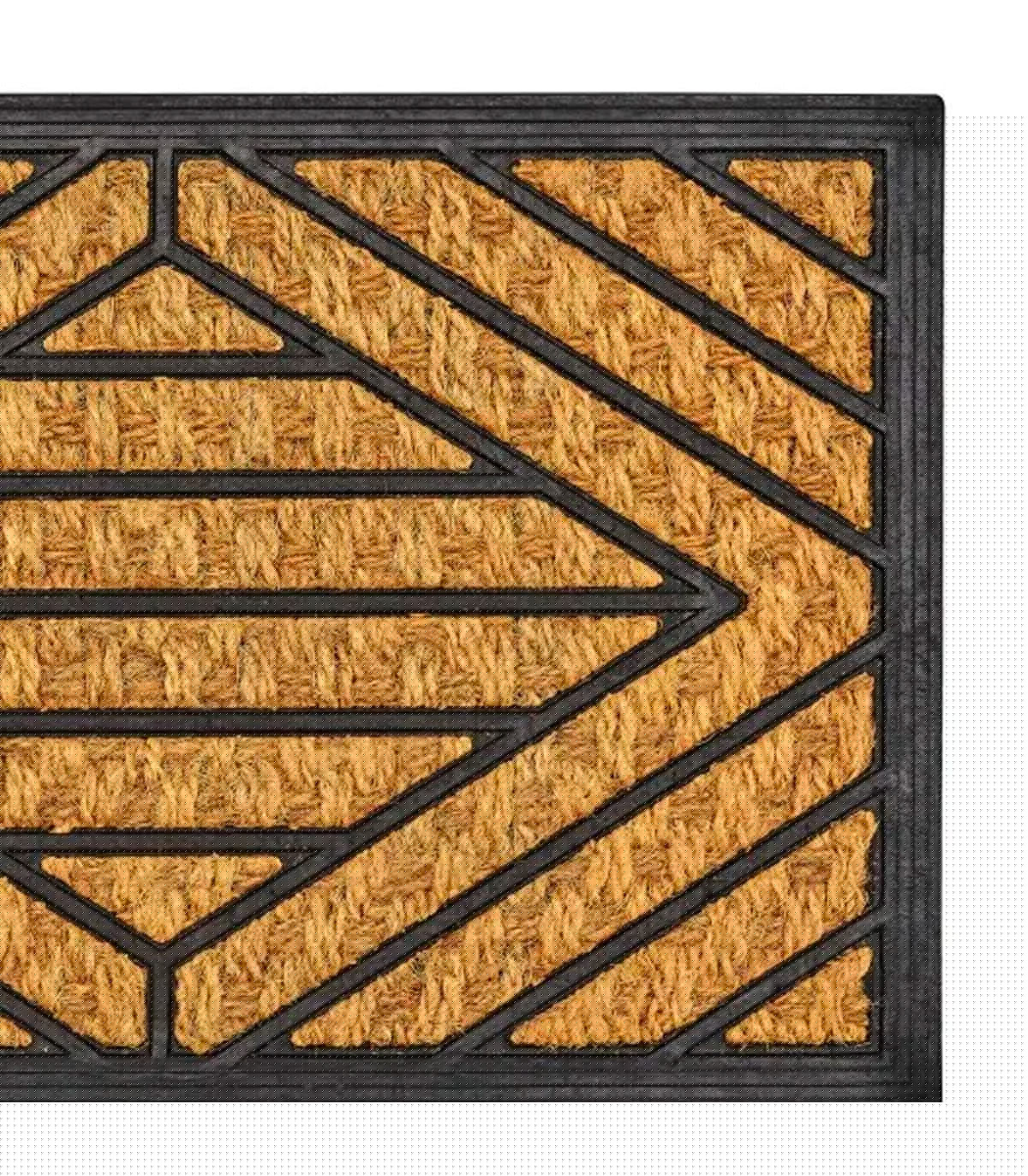 Wadiga Paillasson En Caoutchouc Et Fibres De Coco Losanges 60x40cm