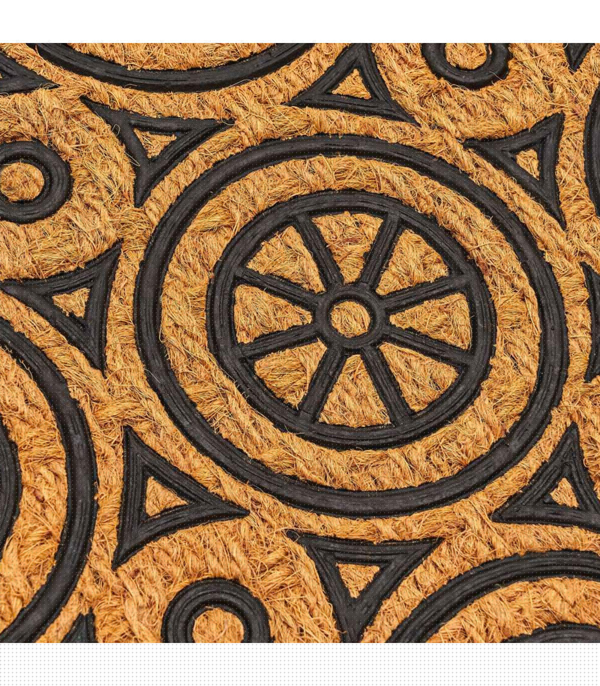 Wadiga Paillasson En Caoutchouc Et Fibres De Coco Ronds 60x40cm