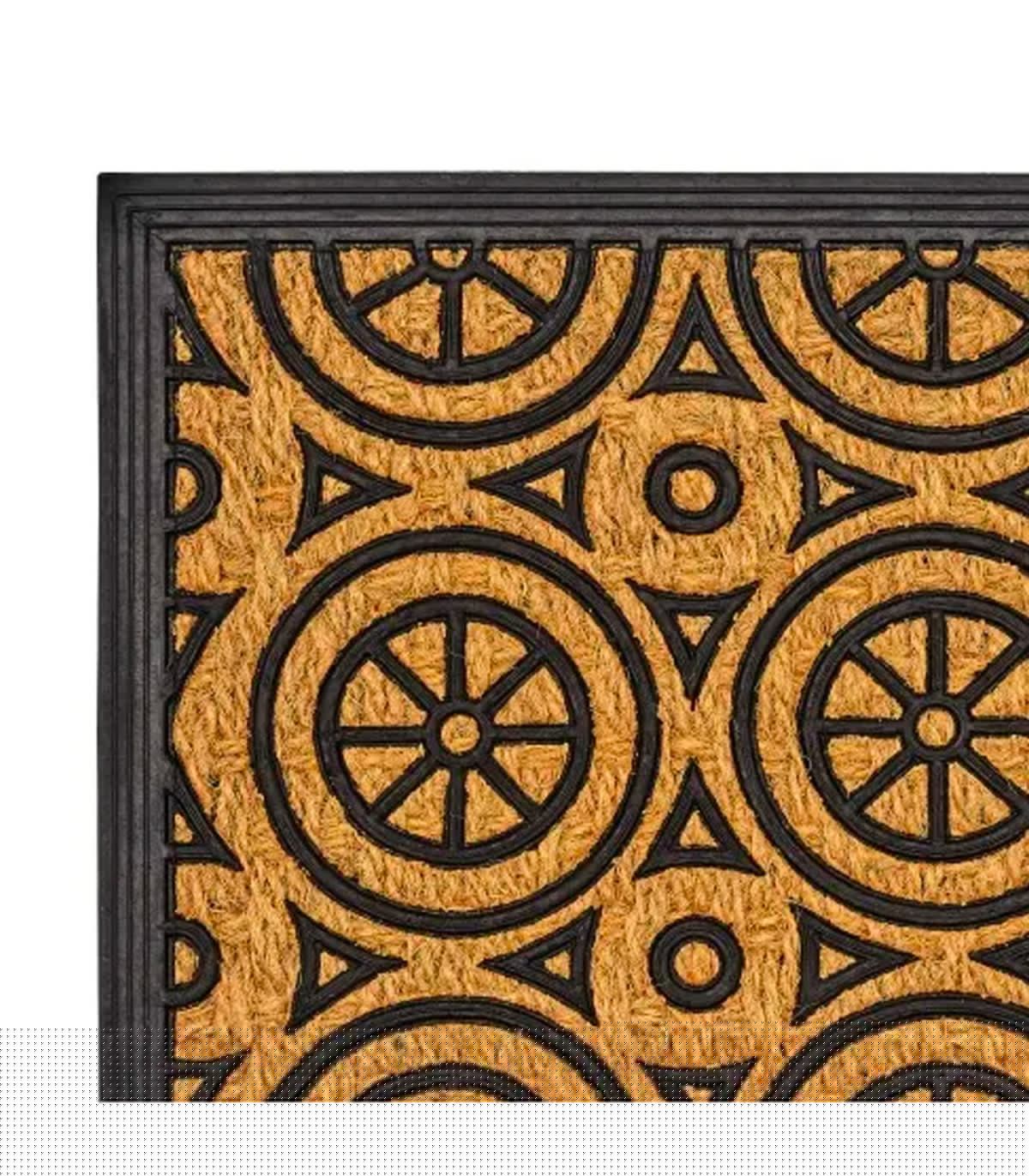 Wadiga Paillasson En Caoutchouc Et Fibres De Coco Ronds 60x40cm
