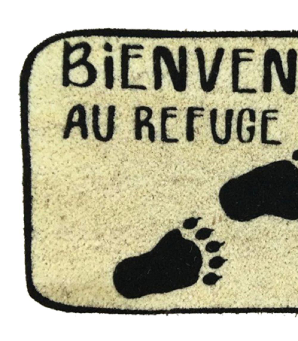 Wadiga Paillasson En Coco Marron Et Noir Bienvenue Au Refuge - 40x70cm