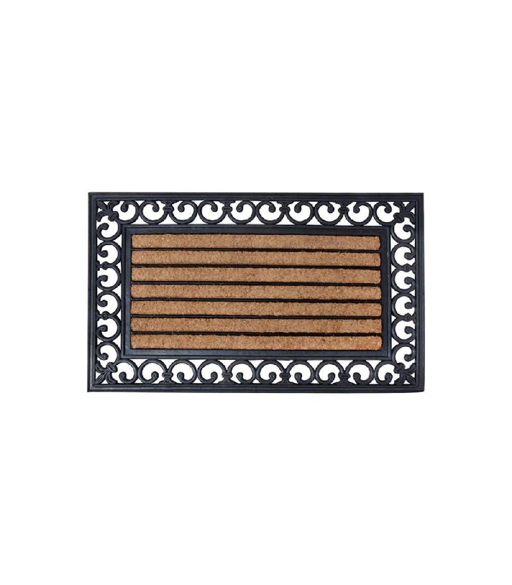 wadiga Paillasson Rectangulaire en Coco et Caoutchouc - 75 x 45cm